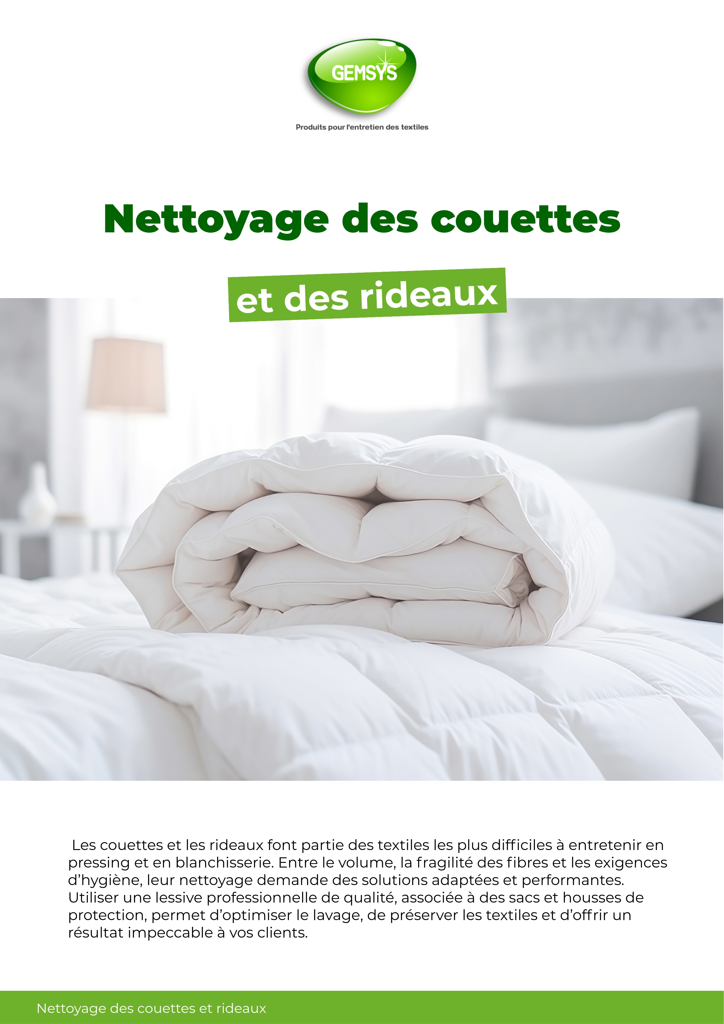 NETTOYAGE DES COUETTES ET RIDEAUX